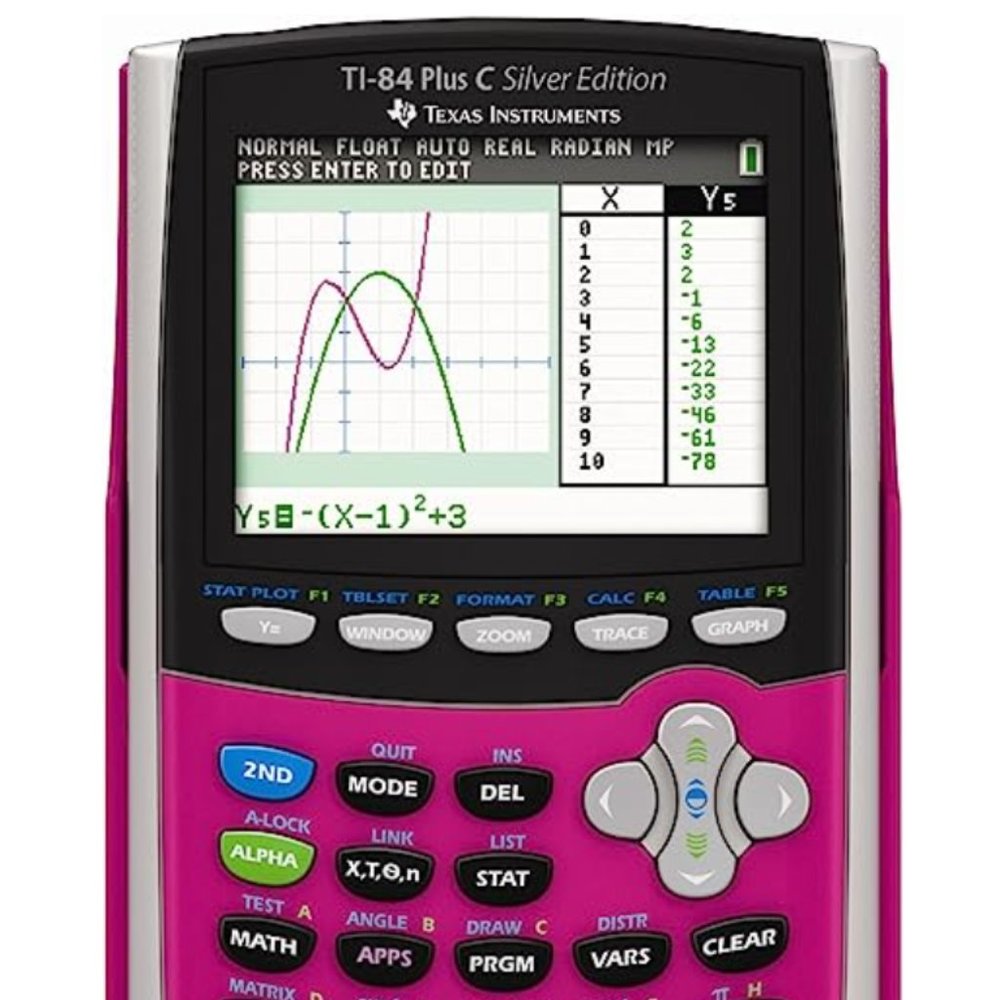 Texas Instruments TI-84 Plus C Silver Edition Graphing Calculator, Pink